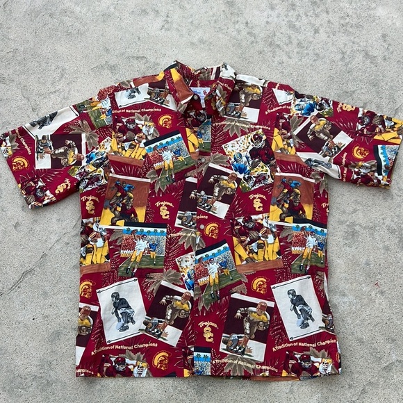 Reyn Spooner Vintage USC Trojans NCAA Hawaiin Shirt Men's Size L